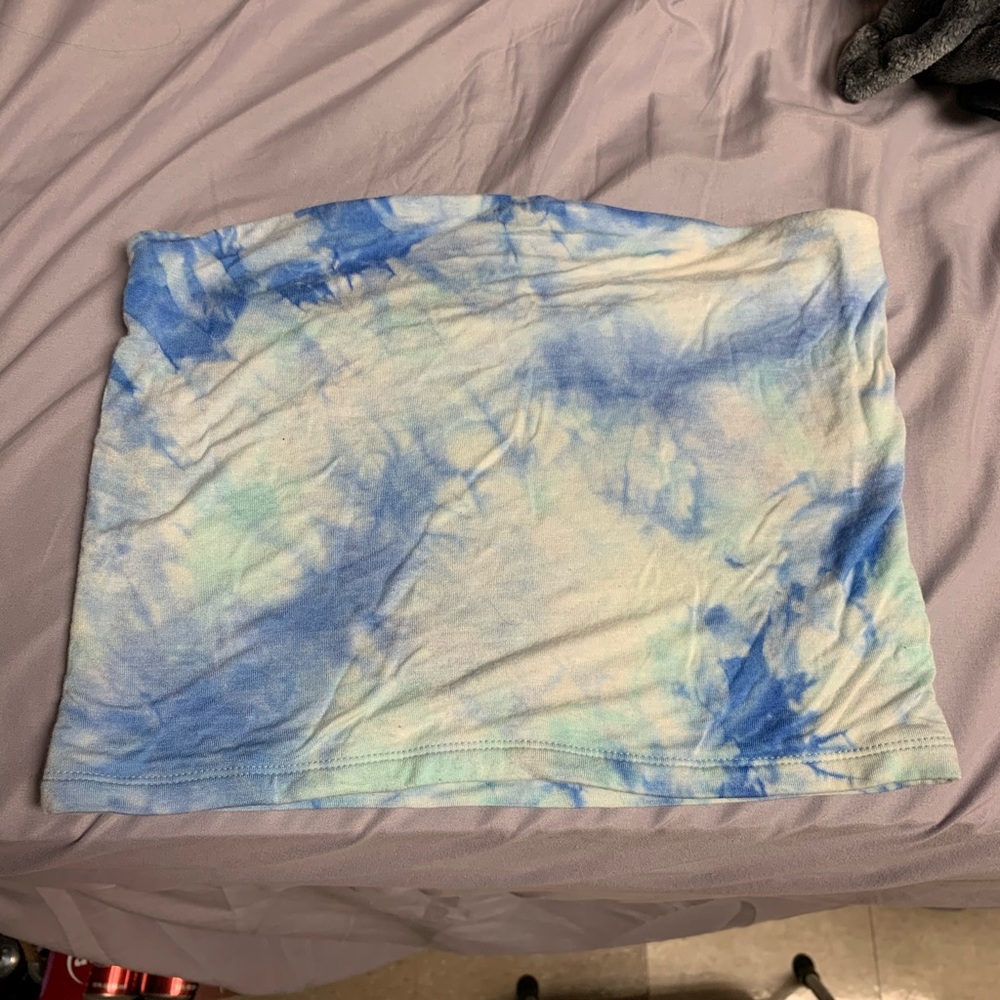 American Eagle Blue Tie-Dye Tube Top